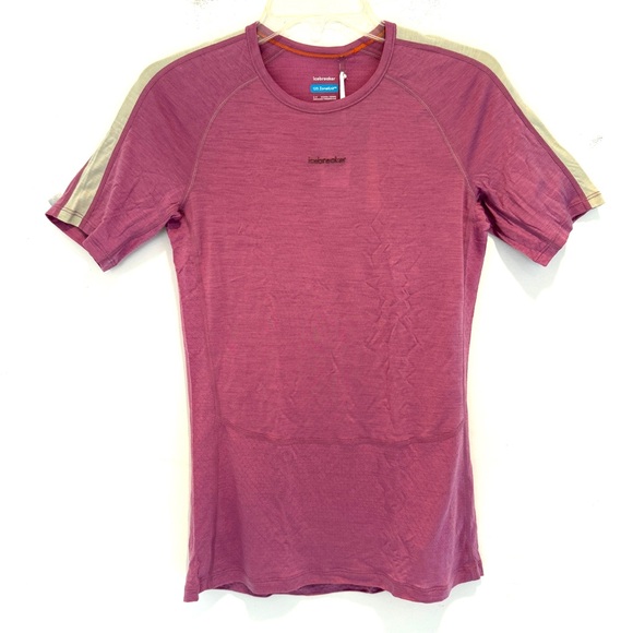 NEW Icebreaker ZoneKnit Merino 125 SS Crewe Shirt Womens Small Pullover Top Pink - Picture 2 of 11